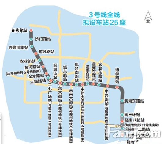 郑州地铁3号线最新线路图详解